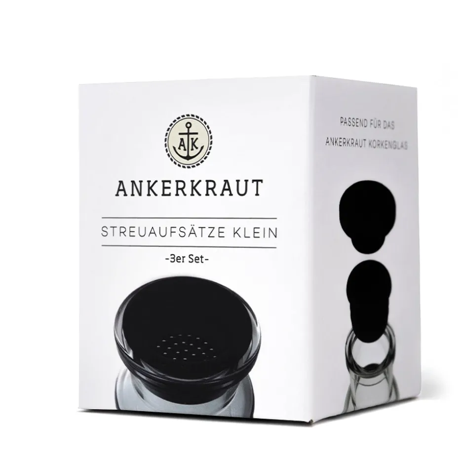 Korkenglas Streuaufsatz, 3er-Set kleine Lochgröße